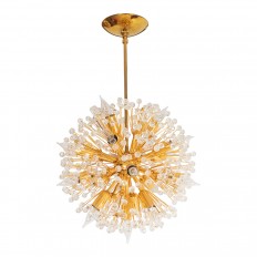 Brass starburst pendant ceiling fixture